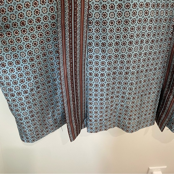 J. Crew Silk Sleeveless Shift Dress Light Blue Printed Office Career Size 14 - Picture 3 of 8